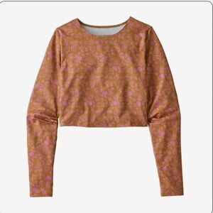 patagonia swell seeker rash guard umber brown size small